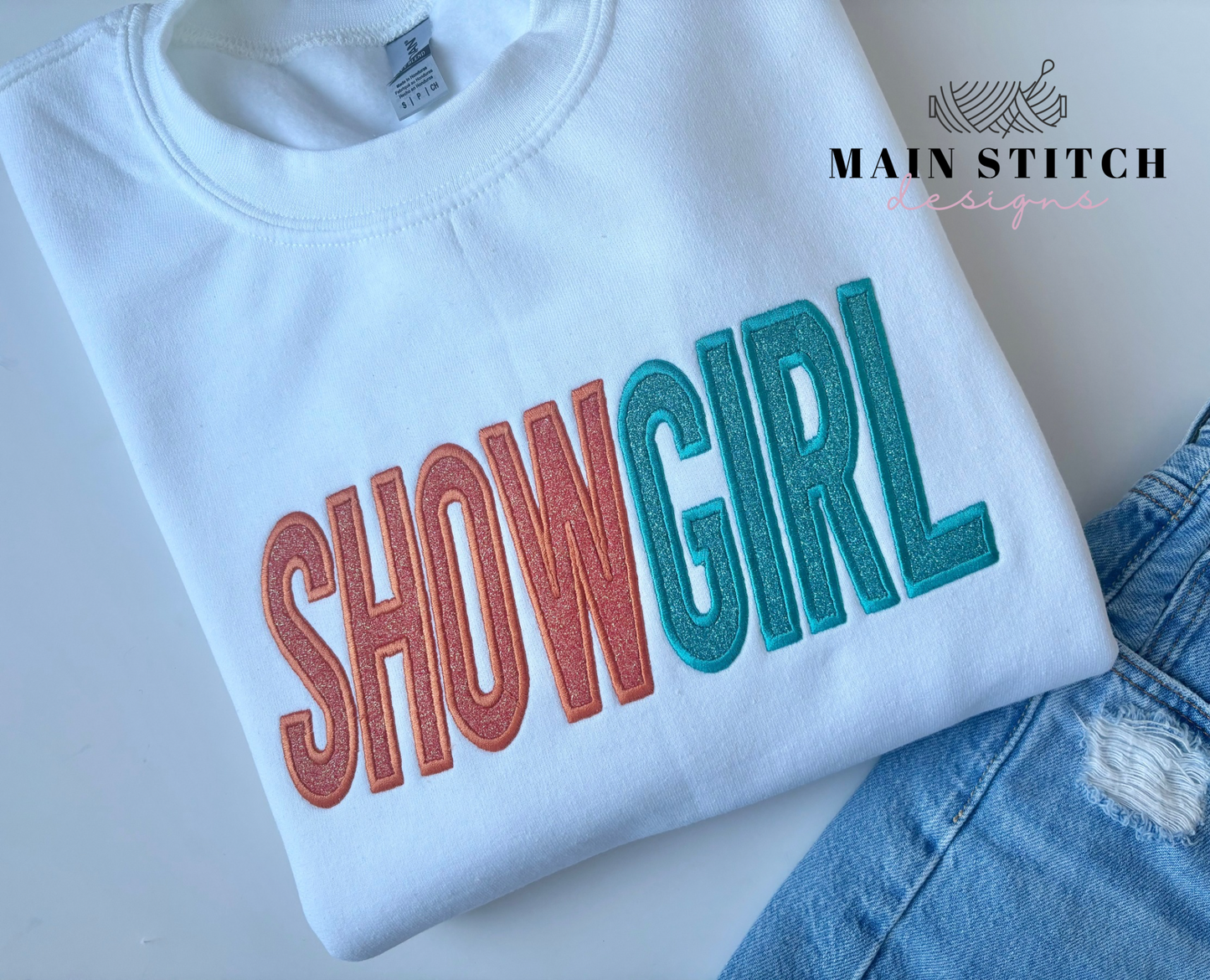 SHOWGIRL Glitter Crewneck