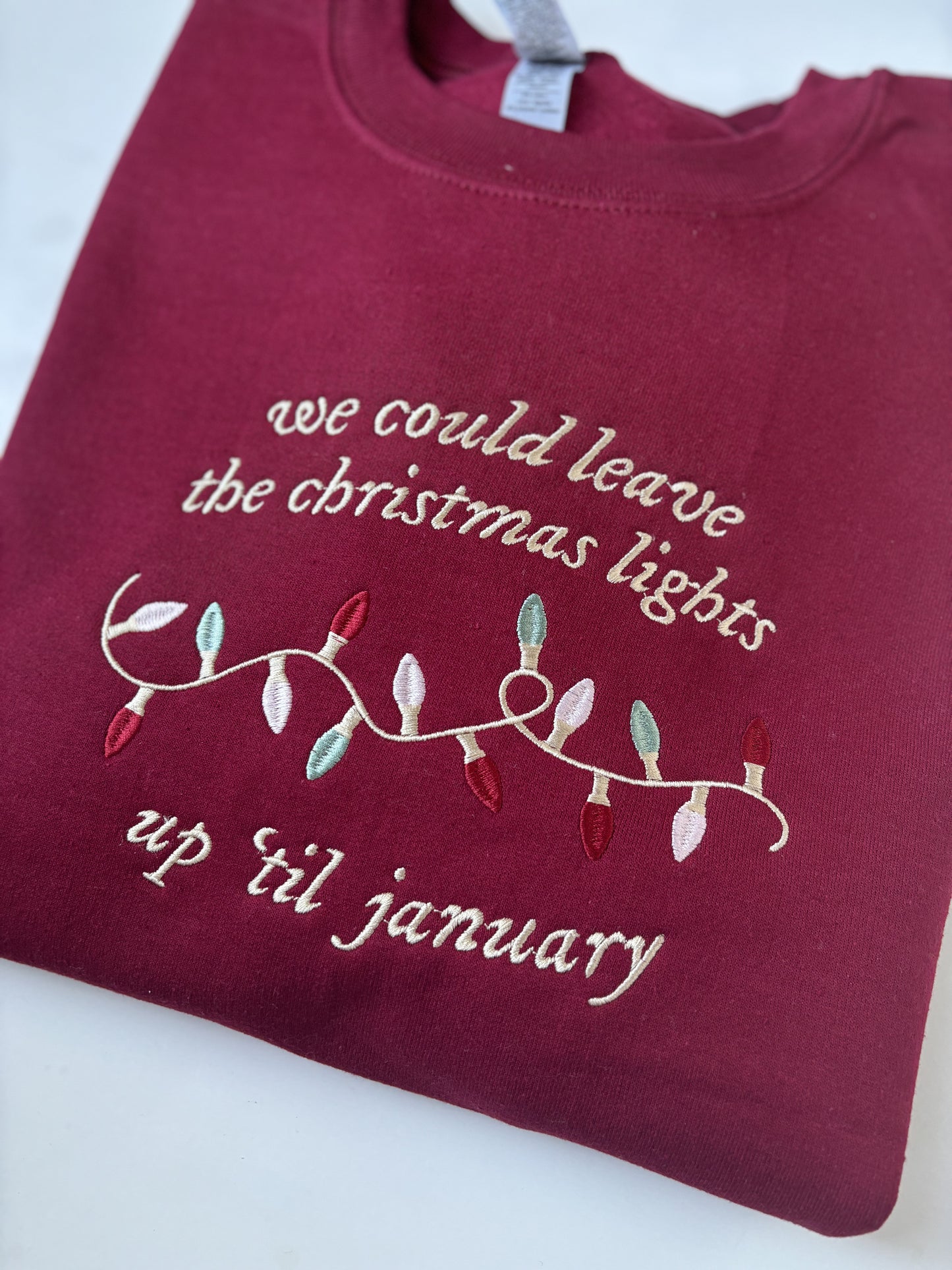 We can leave the Christmas lights up to January