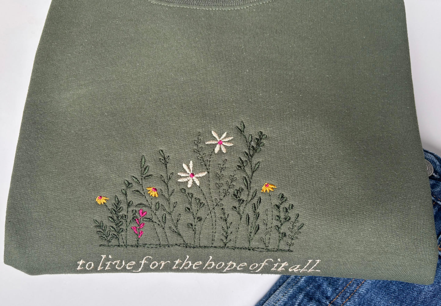 To live for the hope of it all, Folkore inspired crewneck size medium