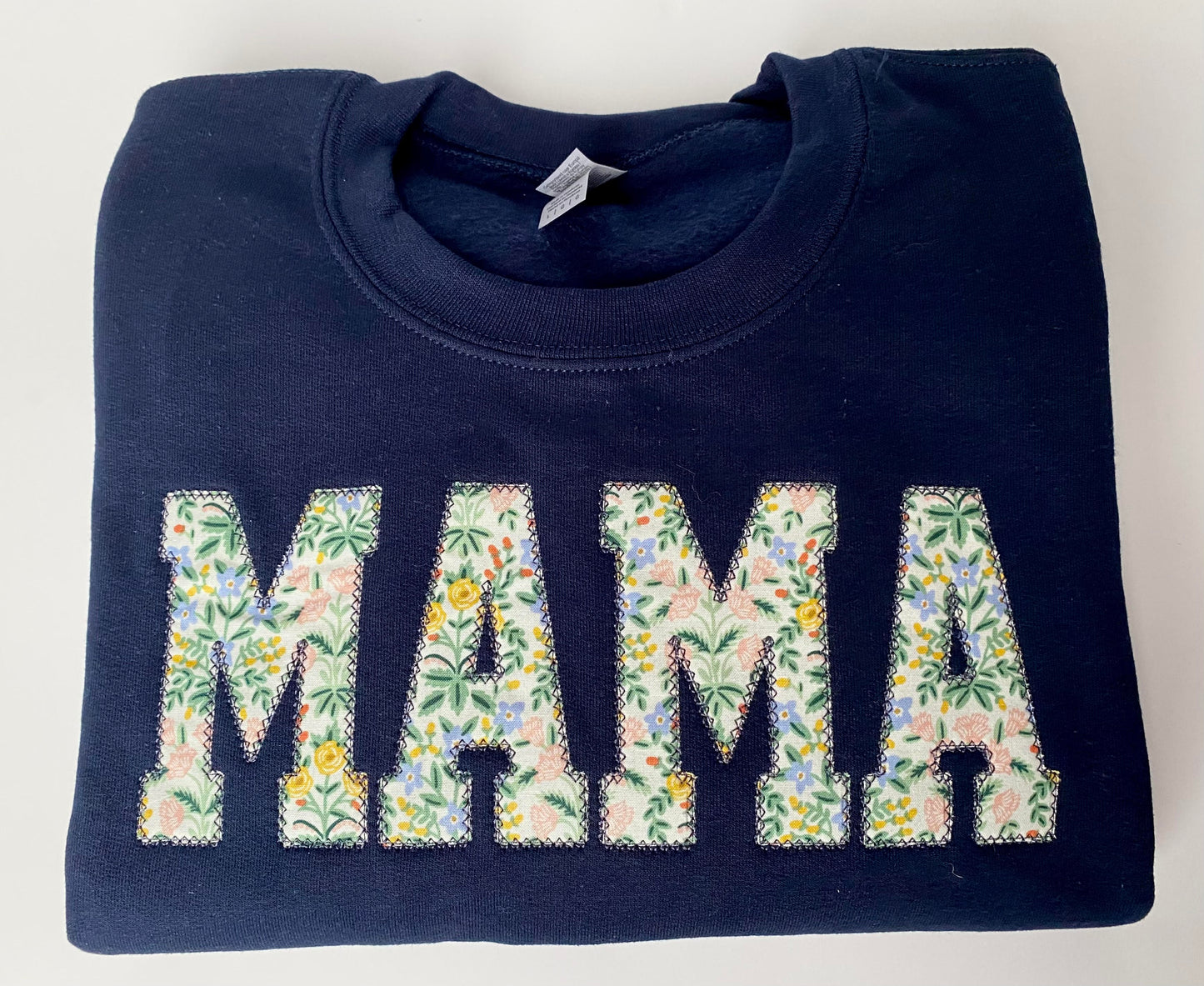 MAMA Floral Applique Crewneck