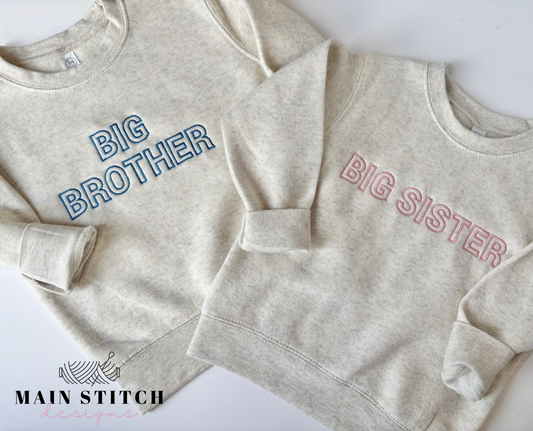 Toddler Sibling Crewneck - Outline Text