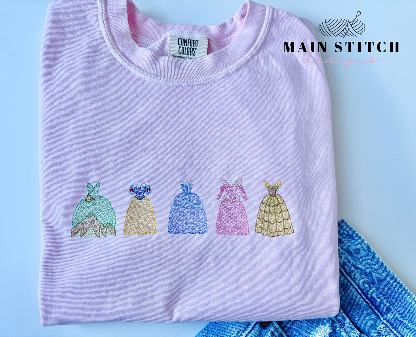 Princess dresses embroidered T-shirt
