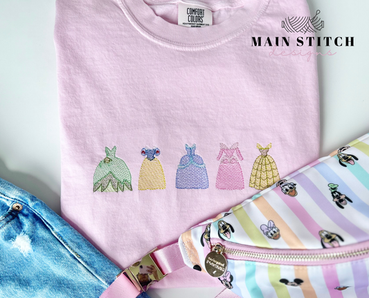 Princess dresses embroidered T-shirt