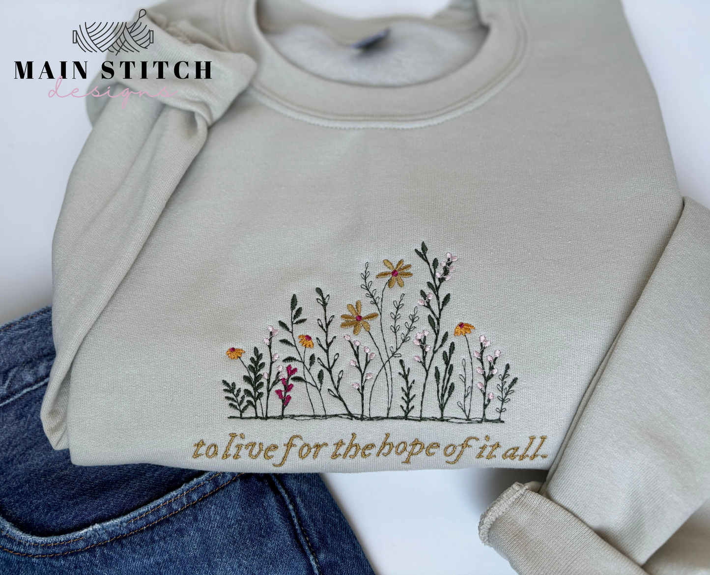 To live for the hope of it all, Folkore inspired crewneck