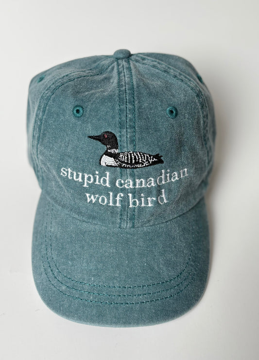 Stupid Canadian Wolf Bird Baseball Cap