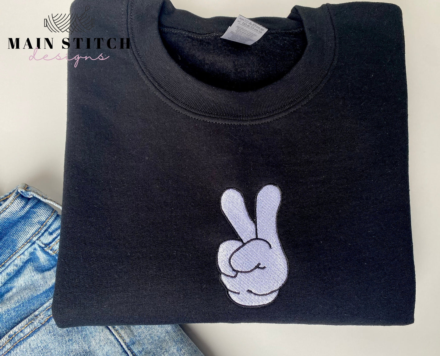 Famous Mouse Peace Sign Sweater