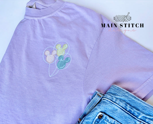 Mickey Balloons Embroidered T-Shirt