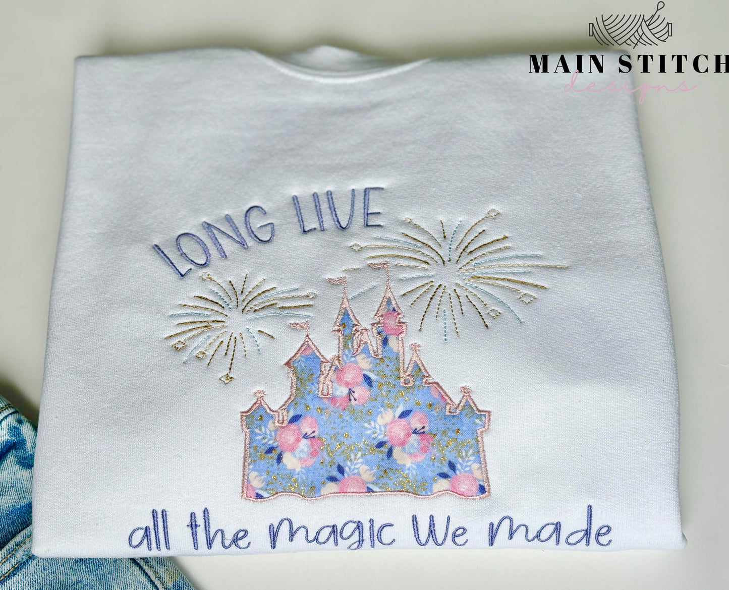 Long Live Applique Embroidery Sweater